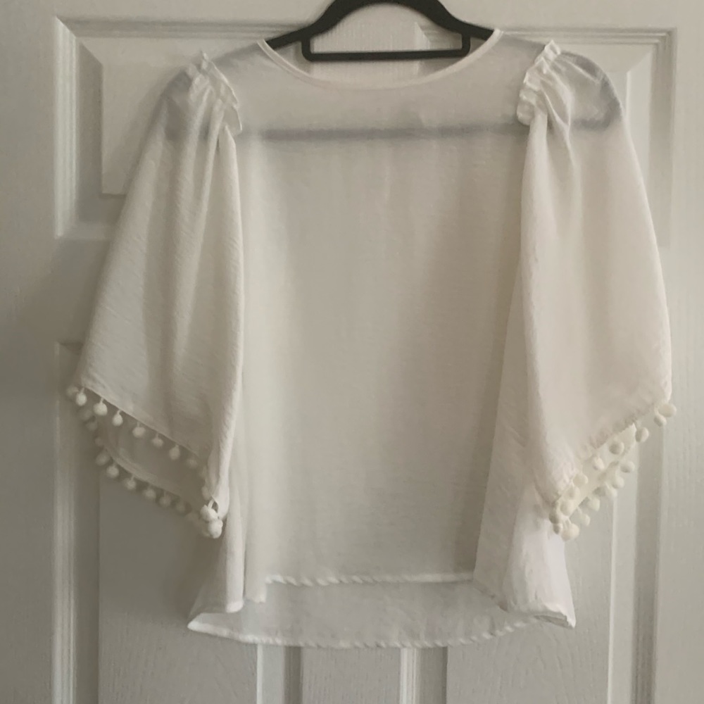 White sheer blouse